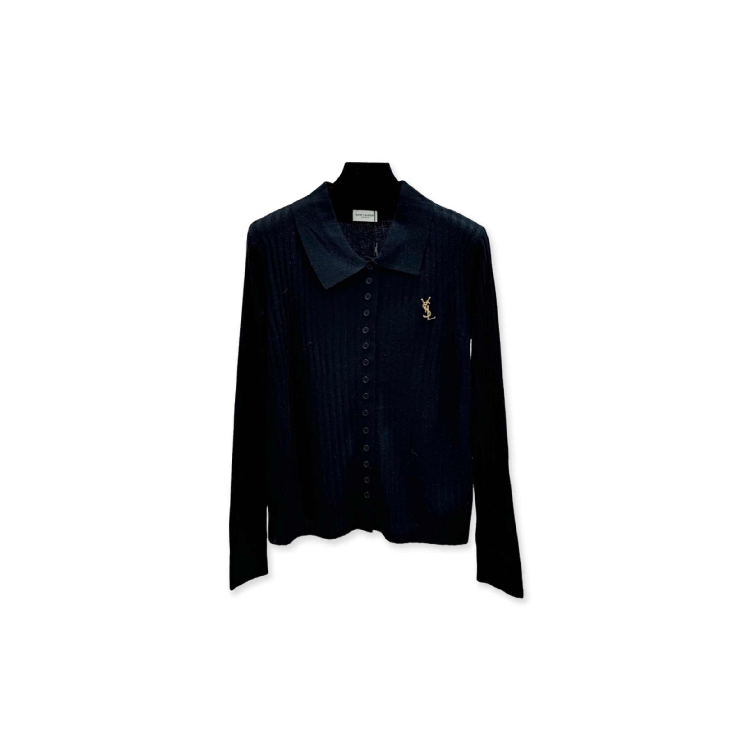 YSL STRIPED POLO SHIRT LONG SLEEVE